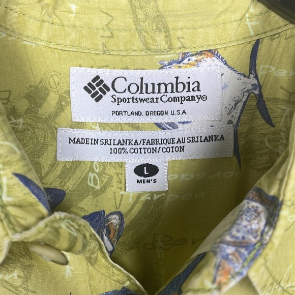 🎣 Like New Columbia Deep Sea Fishing Button Down Short Sleeve Men’s Size L - Picture 10 of 11